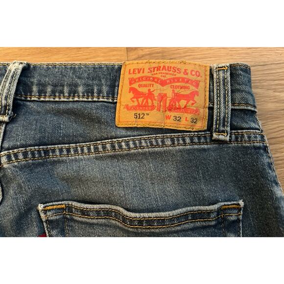 Levi’s 512 Denim Jeans Men’s Blue Slim Fit Straight Leg - Size 32x32 - Picture 5 of 5